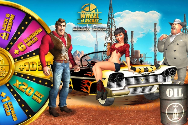 Black Gold Wheel of Riches slot artwork
