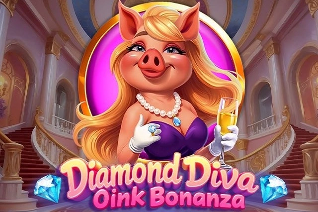 Diamond Diva Oink Bonanza slot artwork